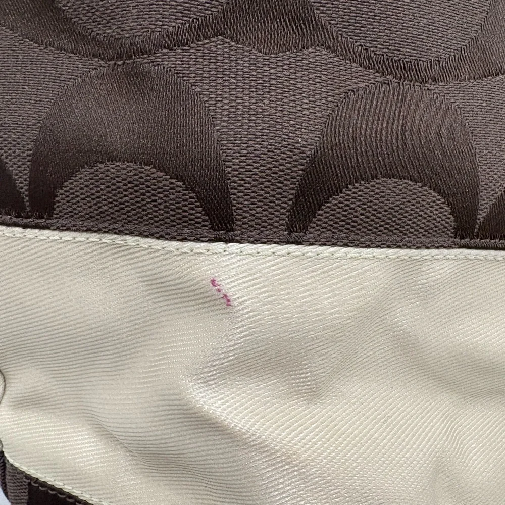 Coach 10125 Vintage Reversible Tote Brown and Cream Pre Owned Rare